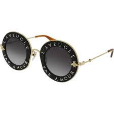 Gucci Gg0113s 001 Round L'aveugle Par Amour Gris Degradado