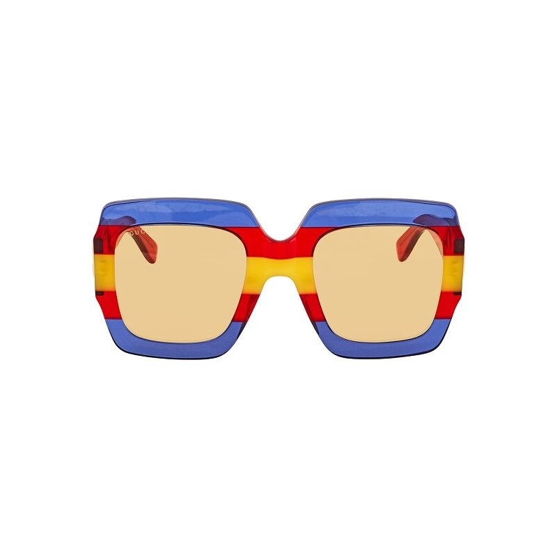 Gucci Gg0178s 002 Oversized Square Rojo Azul Cafe Original