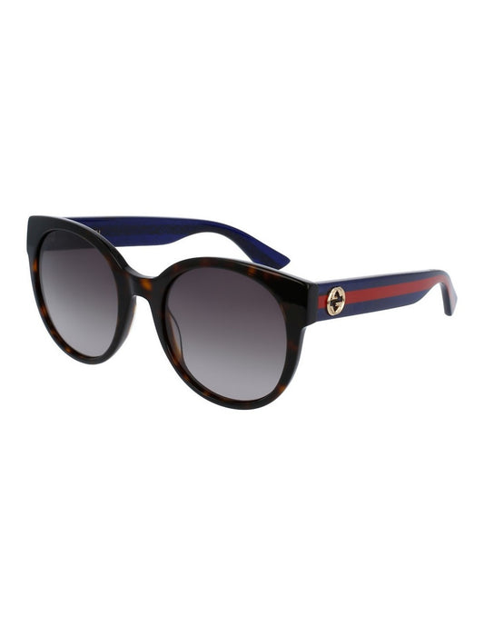 Gucci Gg0035s 004 Round Shape Cafe Degradado Carey Azul