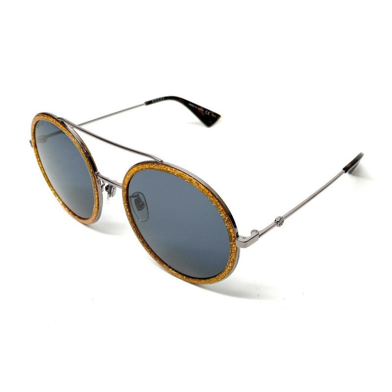 Gucci Gg0061s 004 Round Double Bridge Naranja Gris Original