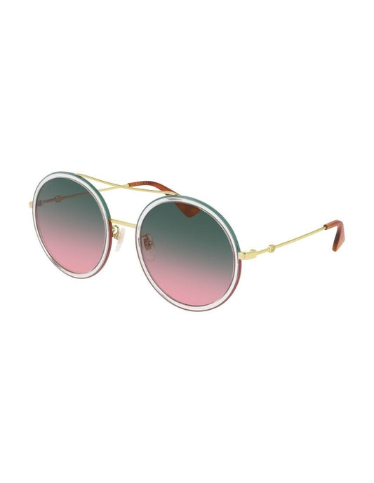 Gucci Gg0061s 022 Round Double Bridge Rosa Degradado Dorado