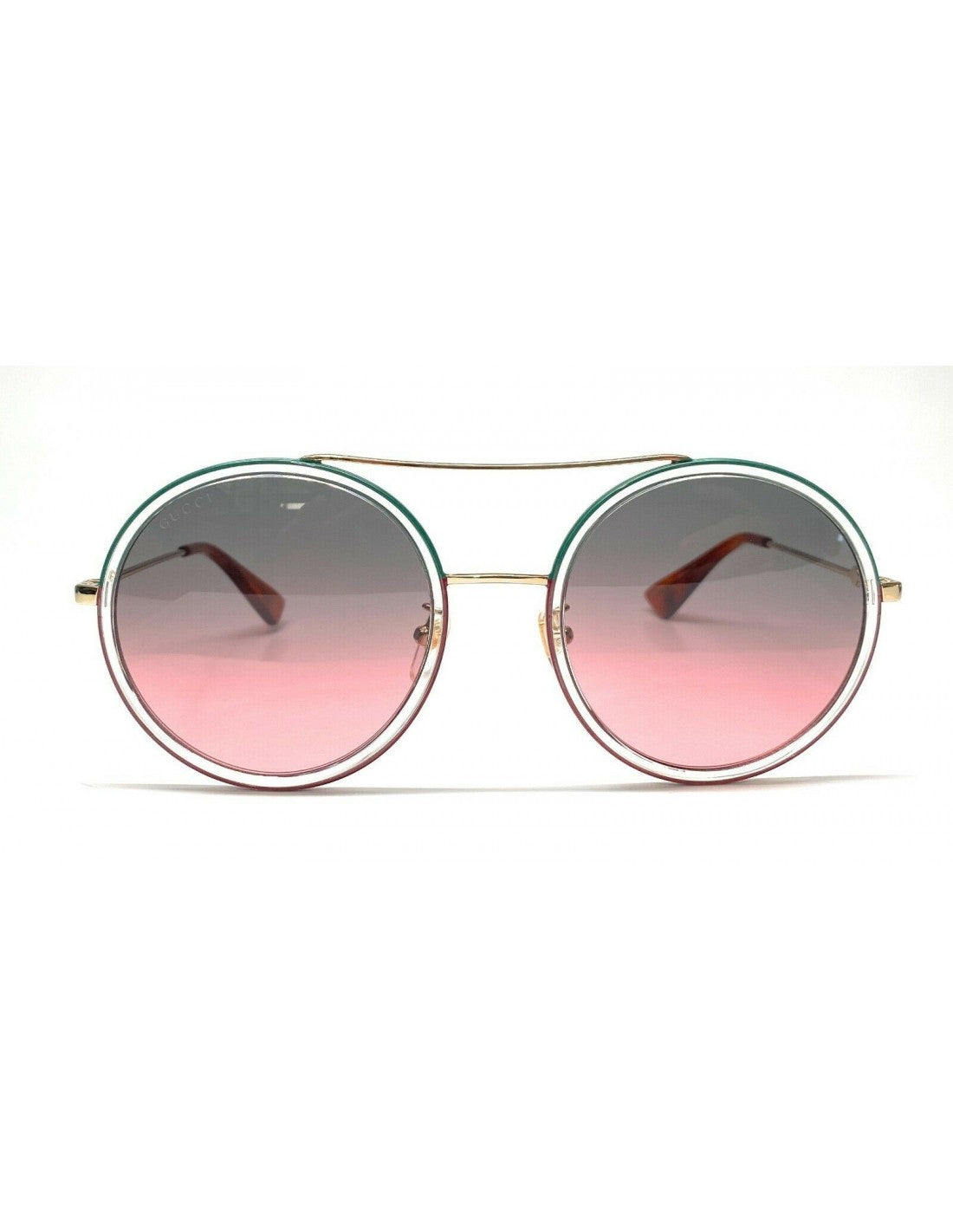 Gucci Gg0061s 022 Round Double Bridge Rosa Degradado Dorado