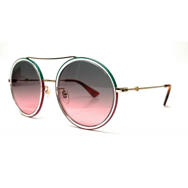 Gucci Gg0061s 022 Round Double Bridge Rosa Degradado Dorado
