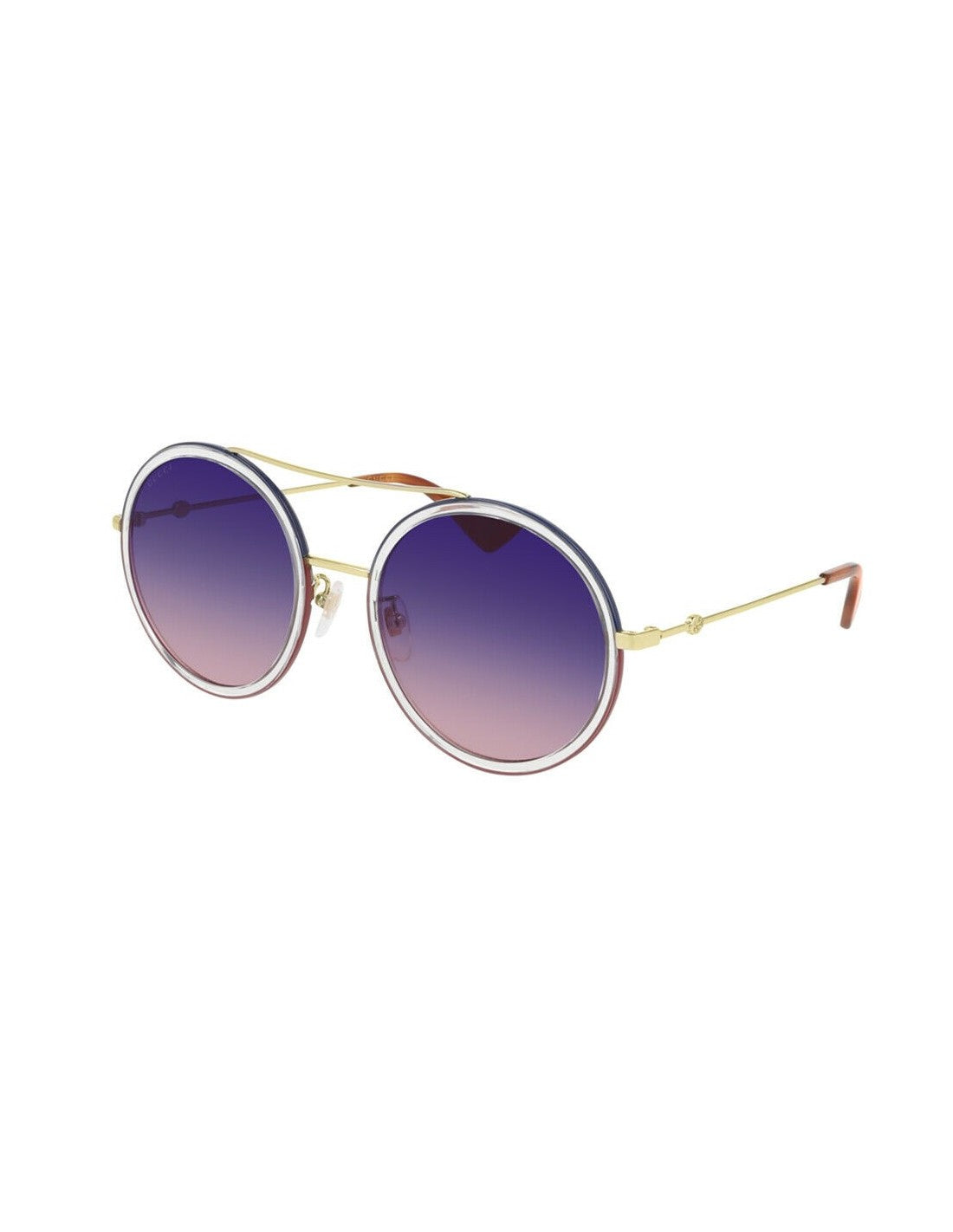 Gucci Gg0061s 023 Round Double Bridge Azul Vino Degradado Dorado