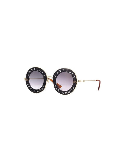 Gucci Gg0113s 001 Round L'aveugle Par Amour Gris Degradado