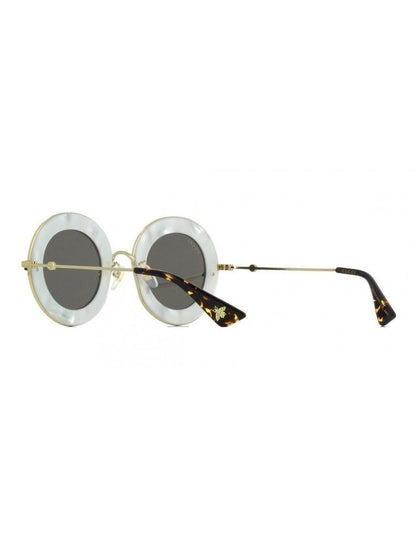 Gucci Gg0113s 003 Round L'aveugle Par Amour Plata Espejo