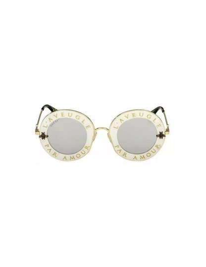Gucci Gg0113s 003 Round L'aveugle Par Amour Plata Espejo