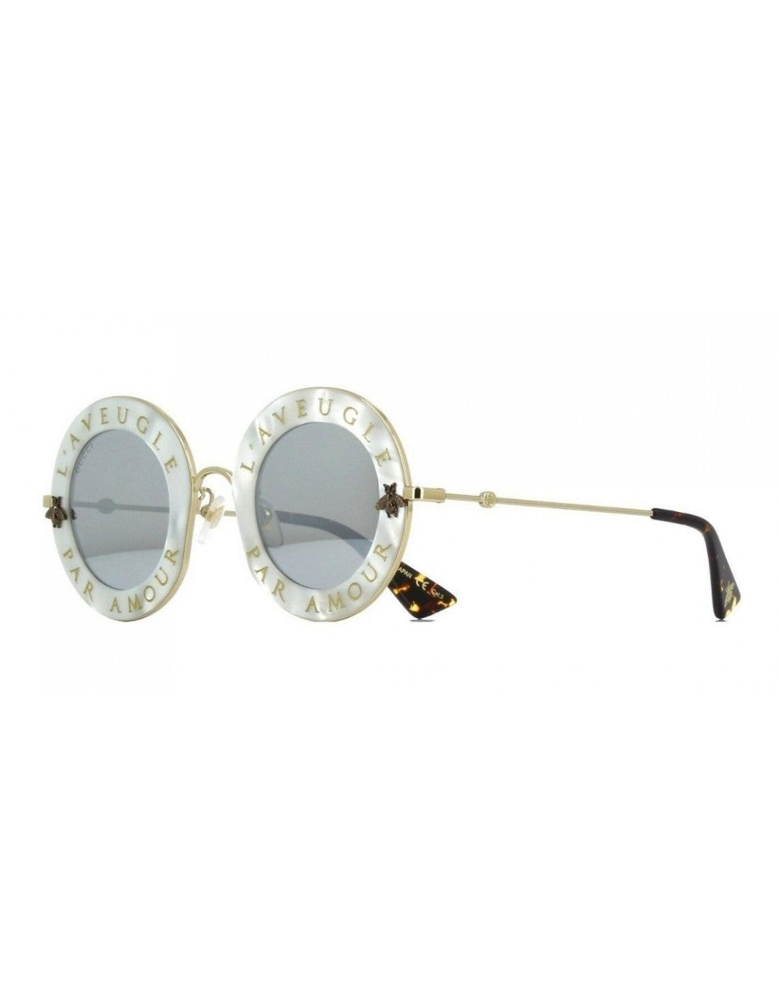 Gucci Gg0113s 003 Round L'aveugle Par Amour Plata Espejo