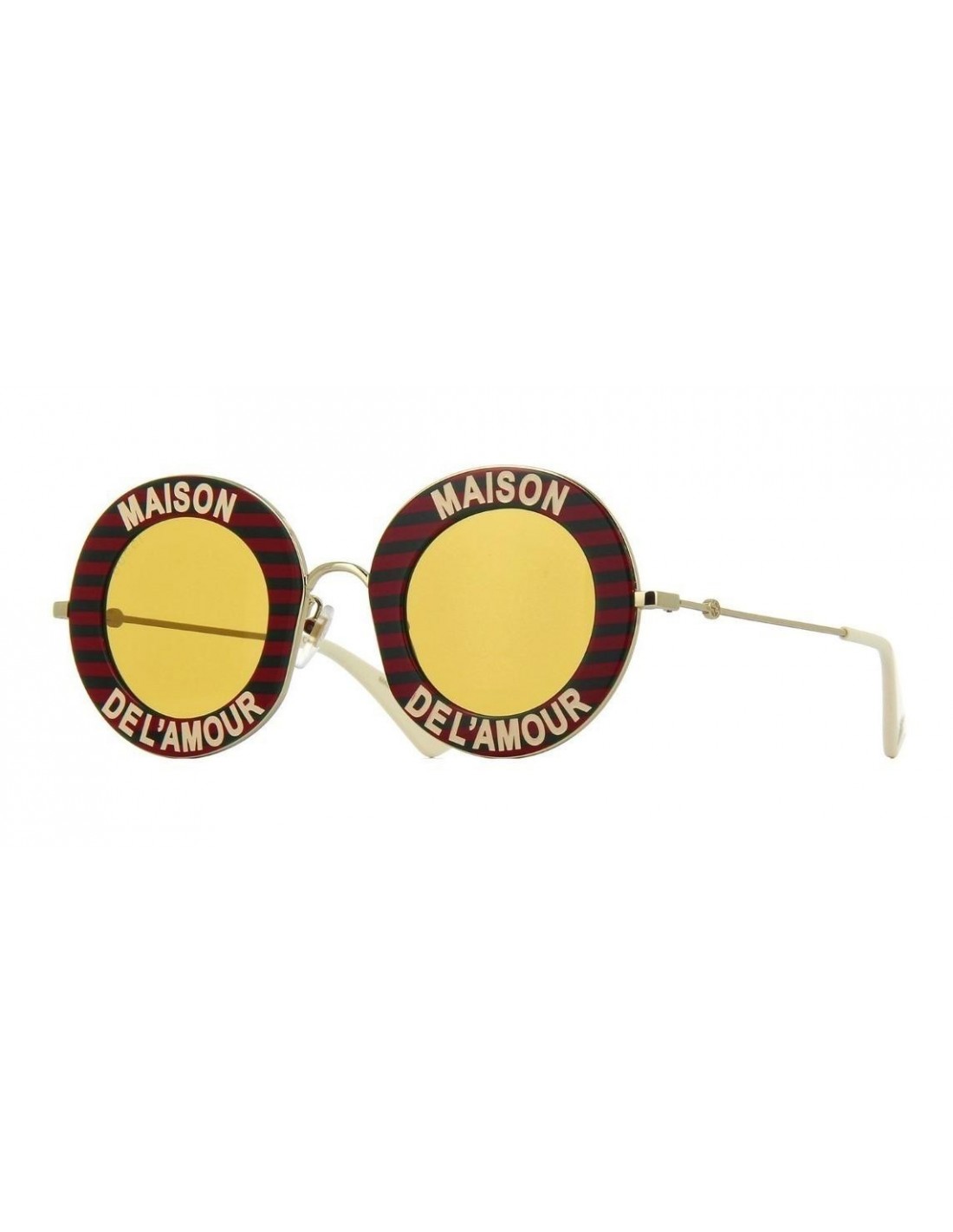 Gucci Gg0113s 007 Round Maison Del' Amour Rojo Amarillo Icon