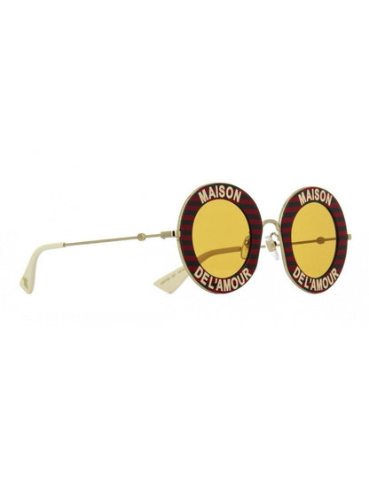 Gucci Gg0113s 007 Round Maison Del' Amour Rojo Amarillo Icon