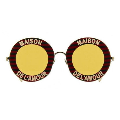 Gucci Gg0113s 007 Round Maison Del' Amour Rojo Amarillo Icon