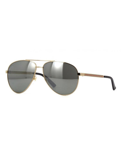 Gucci Gg0137s 002 Aviador Plata Espejo Dorado Original Gota