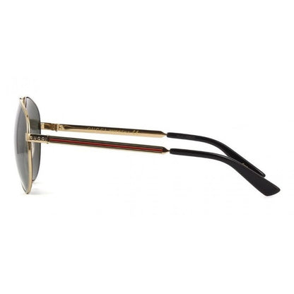 Gucci Gg0137s 002 Aviador Plata Espejo Dorado Original Gota