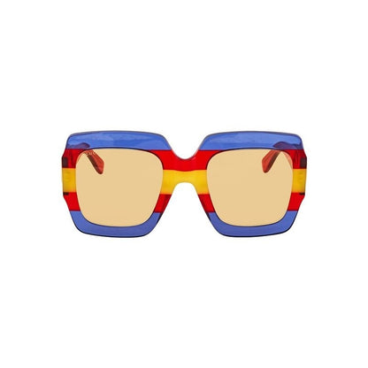Gucci Gg0178s 002 Oversized Square Rojo Azul Cafe Original