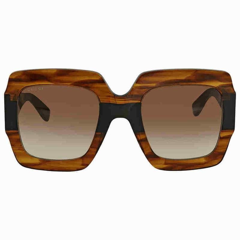 Gucci Gg0178s 004 Oversized Square Cafe Negro Degradado original