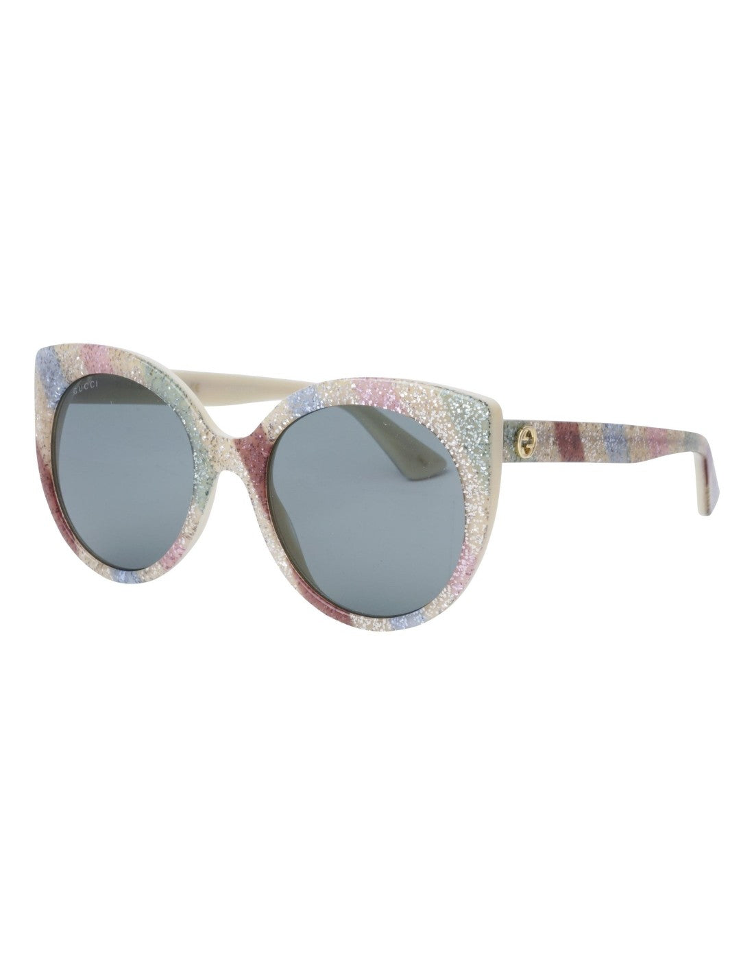 Gucci Gg0325S 004 Round Acetato Blanco Brillante Gris Original