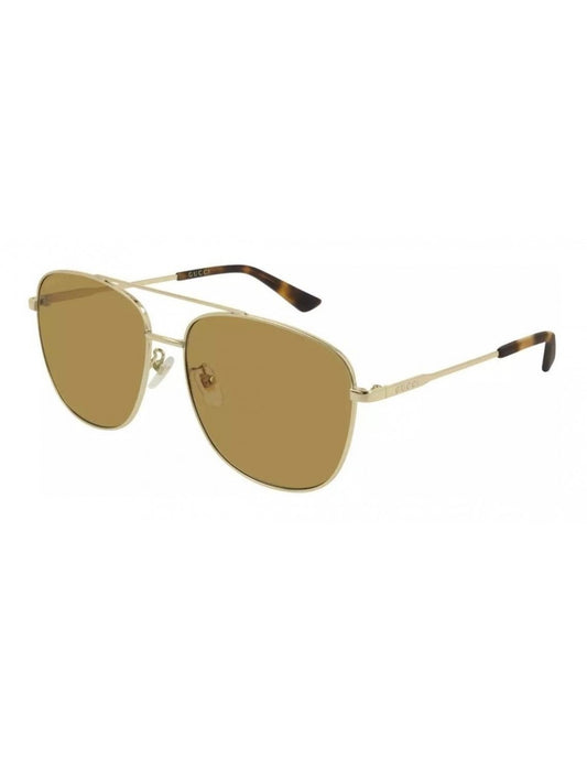 Gucci Gg0410sk 004 Aviator Cafe Ambar Dorado Original Gota