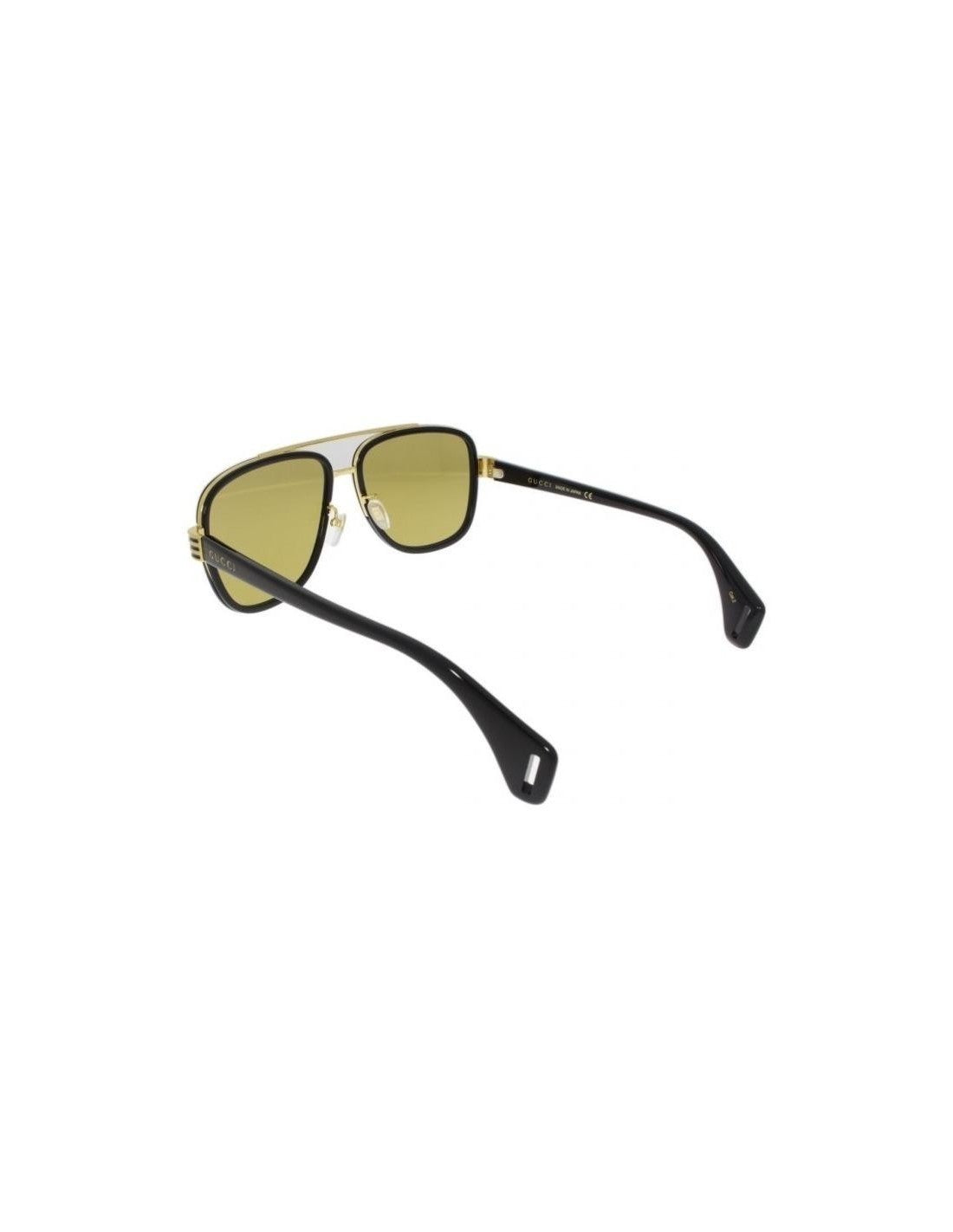 Gucci Gg0448s 002 Aviator Negro Cafe Ambar Acetato