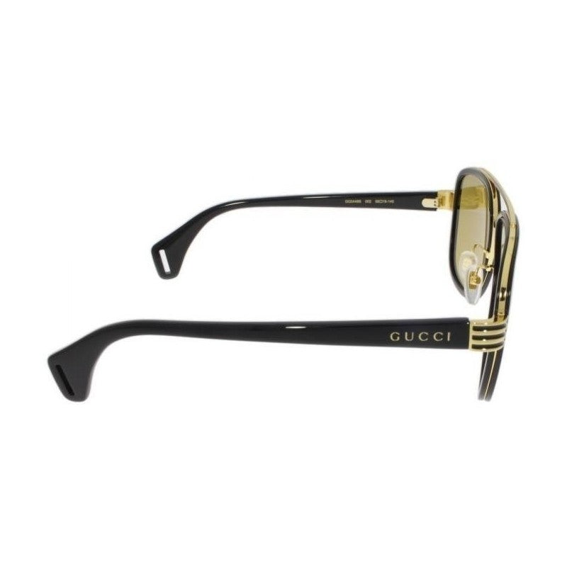 Gucci Gg0448s 002 Aviator Negro Cafe Ambar Acetato