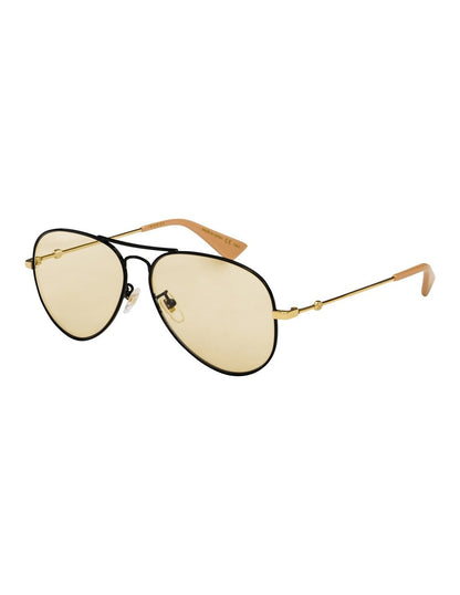 Gucci Gg0515s 003 Aviator Sunglasses Ambar Transparente Negro
