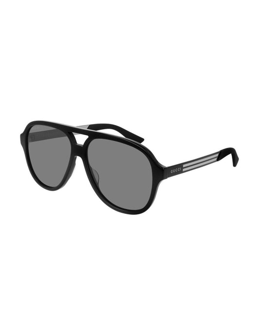 Gucci Gg0688S 001 Aviator Metal Negro Gris Original Clasico