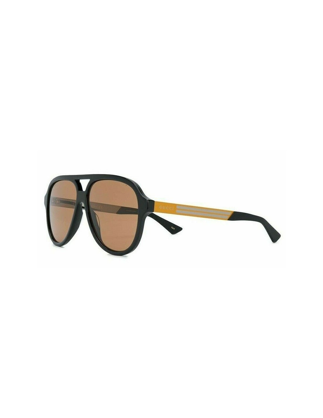 Gucci Gg0688S 005 Aviator Metal Cafe Amarillo Negro