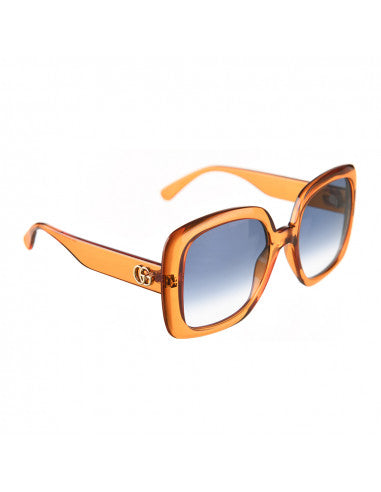 Gucci GG0713S 003 Square Shape Orange Blue Shaded