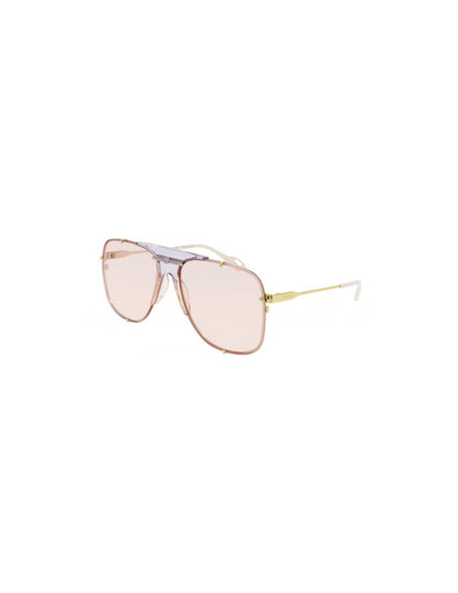 Gucci GG0739S 004 Square Shape Aviator Naranja Dorado