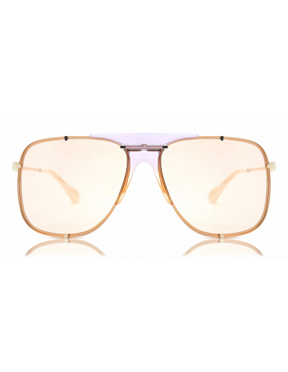 Gucci GG0739S 004 Square Shape Aviator Naranja Dorado