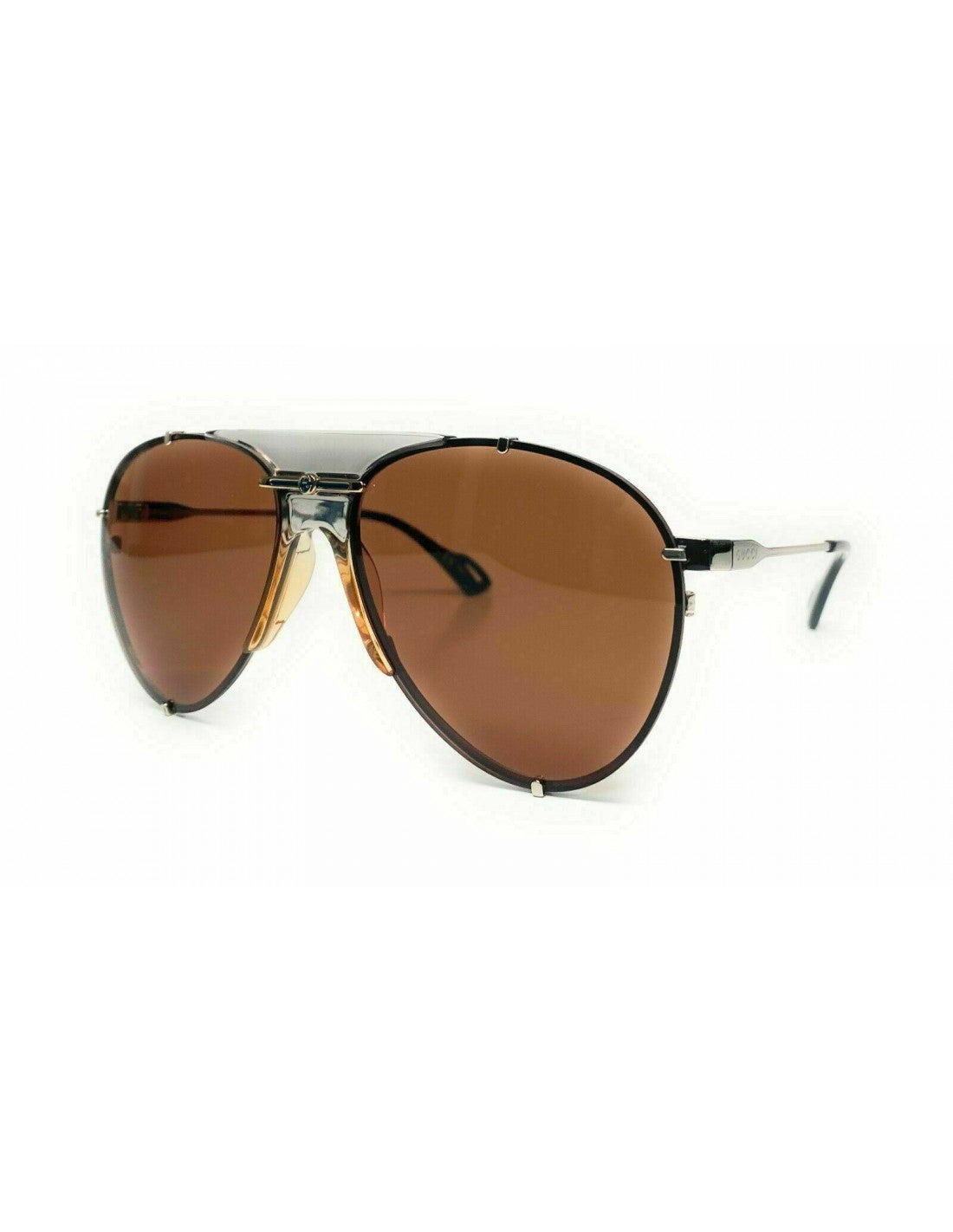 Gucci Gg0740S 003 Aviator Metal Cafe Transparente Dorado