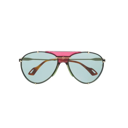 Gucci Gg0740S 004 Aviator Metal Rosa Transparente Dorado