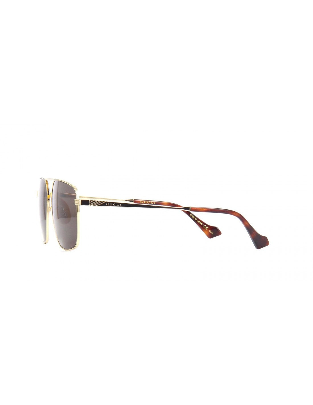 Gucci GG0743S 002 Aviator Square Metal Cafe Dorado