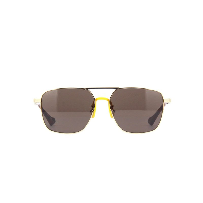 Gucci GG0743S 002 Aviator Square Metal Cafe Dorado