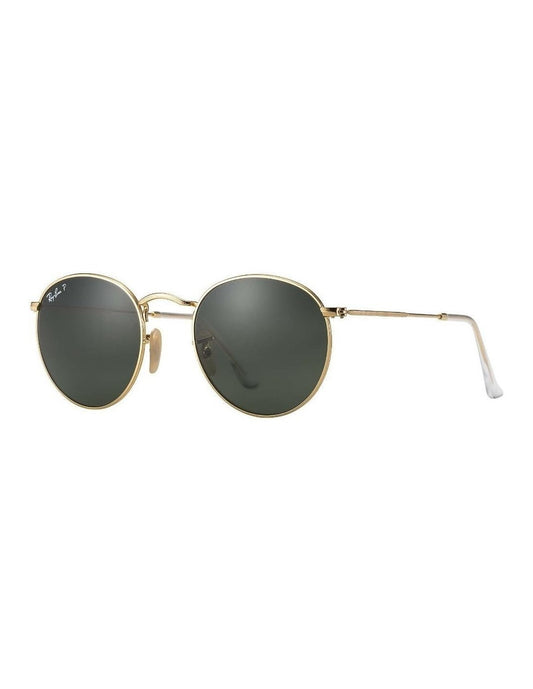 Ray Ban Rb3447 112/58 Round Metal Dorado Polarizado Chico 47mm