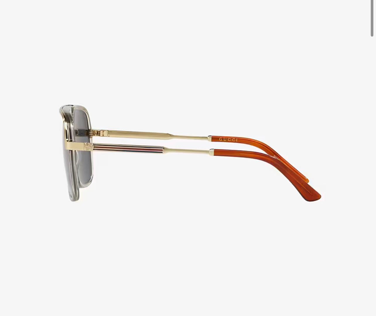 Gucci Gg0200S 004 Aviator Square Metal Gris Dorado